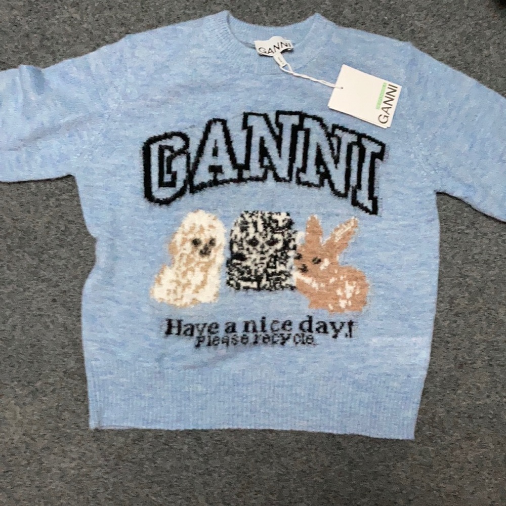 Gianni Blue Sweater short sleeve size Large